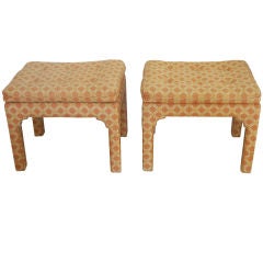 Billy Baldwin Style Upholstered Stools