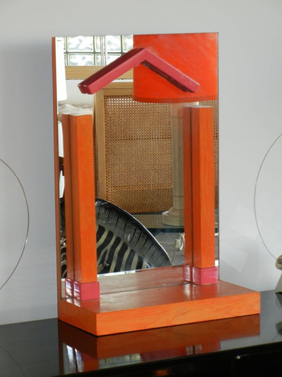 Ettore Sottsass Table Mirror In Excellent Condition For Sale In Los Angeles, CA