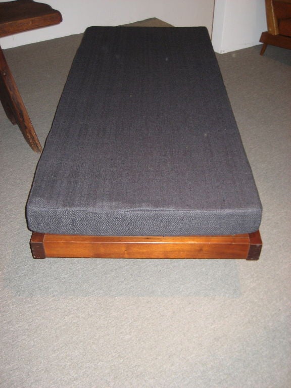 American George Nakashima Daybed with Charcoal Silk Cushion