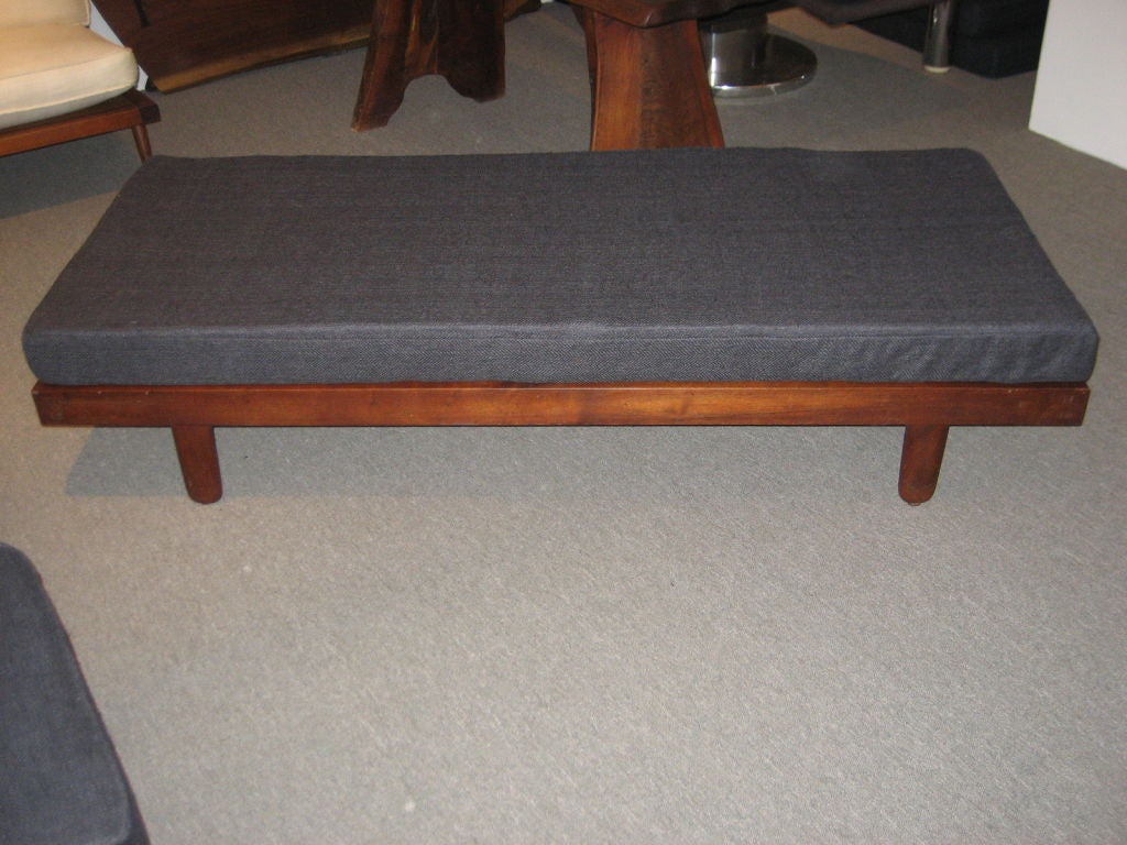 Mid-20th Century George Nakashima Daybed with Charcoal Silk Cushion