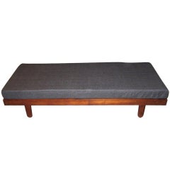 George Nakashima Daybed with Charcoal Silk Cushion
