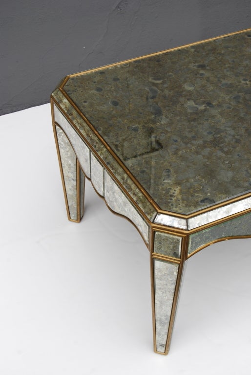 Marchand Oxidized Antique Mirror Cocktail Table In Good Condition In Palm Springs, CA