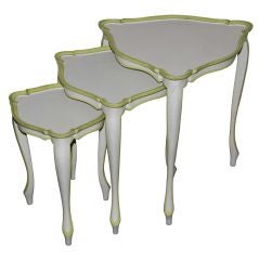 Italian Flared Leg Triangular Nesting Tables