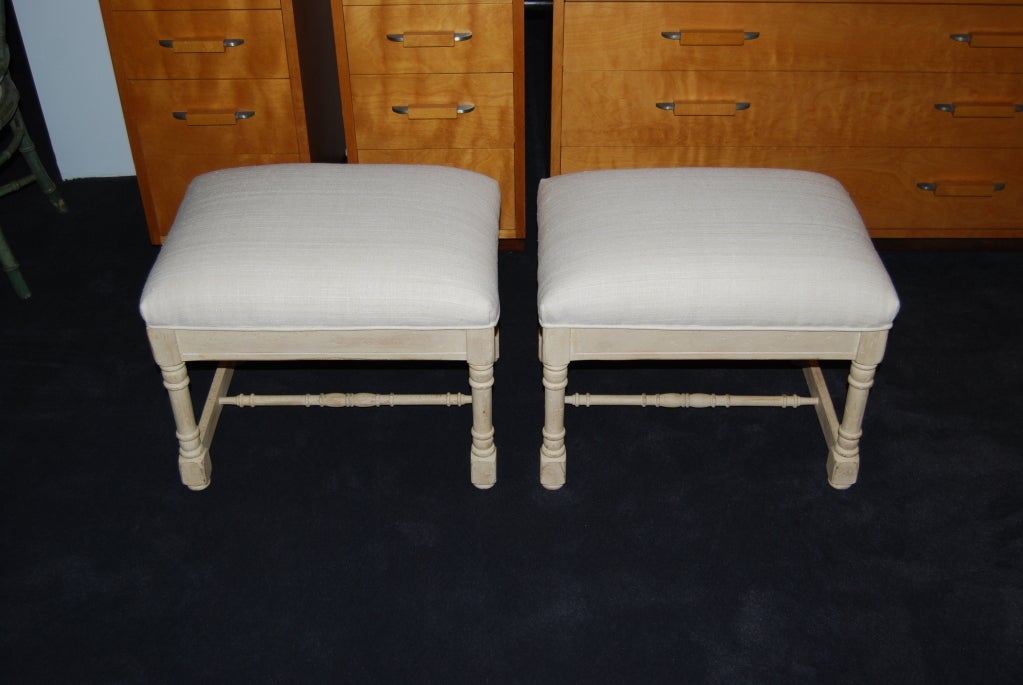 Maison Jansen Stools with Silk Tops In Excellent Condition For Sale In Los Angeles, CA