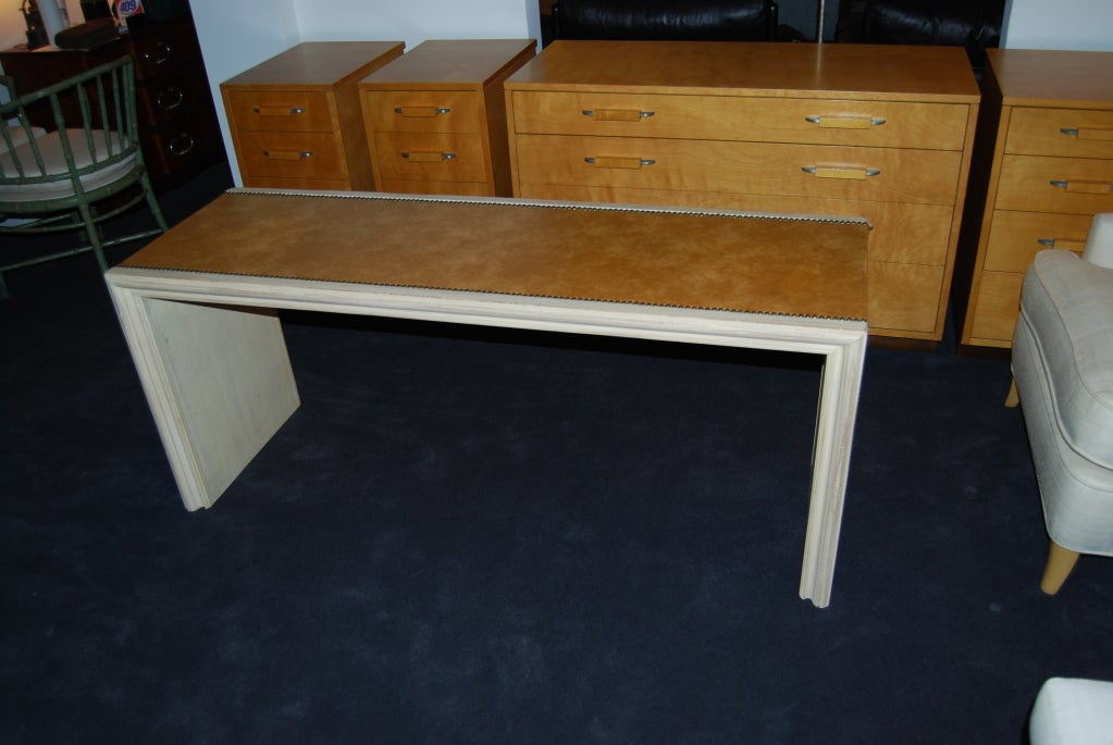 Maison Jansen Leather Top Console