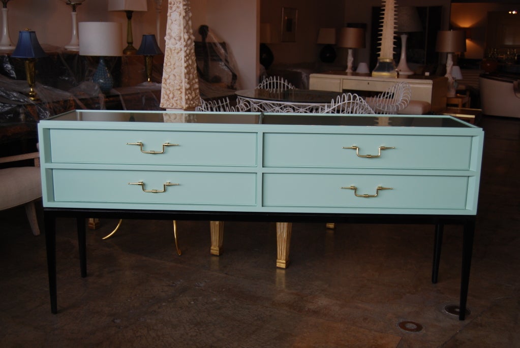 American Tommi Parzinger Celadon Lacquer Commode