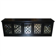 Baker Custom Credenza with Fretwork Mirrored Doors