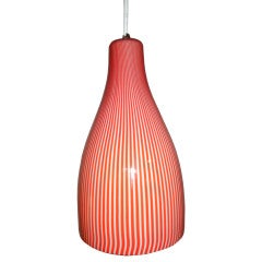 Venini Striped Pendant in Red