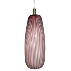 Venini Purple Striped Pendant Lamp