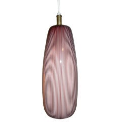 Venini Purple Striped Pendant Lamp