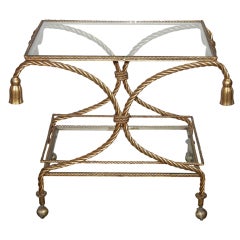 Italian Gilded Rope Two Tier Barcart