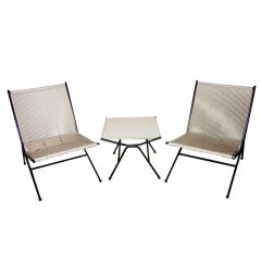 Allen Gould "String" Chairs and Ottoman