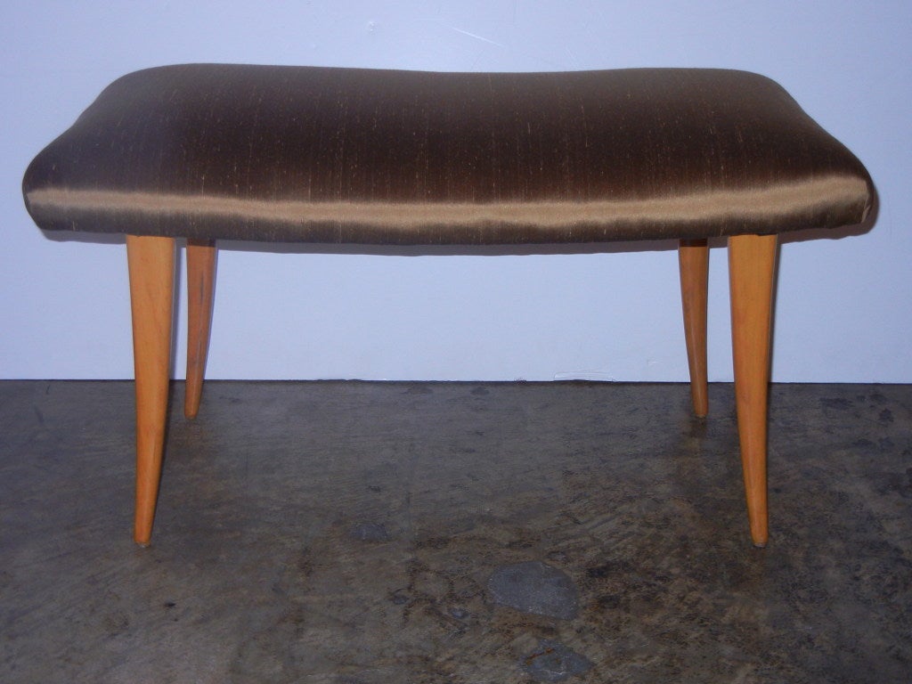 Robsjohn-Gibbings Bench in Bronze Silk