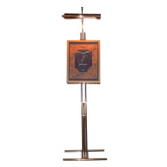 Interesting Floor Easel with Attached Lamp