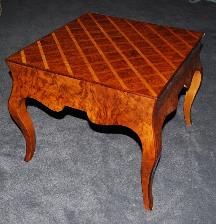 Italian Parquetry Top Occasional Table