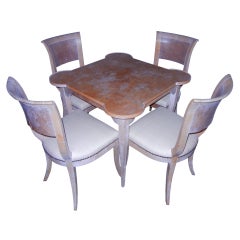 Used Italian Game Table and Chairs in Ceruse Finish