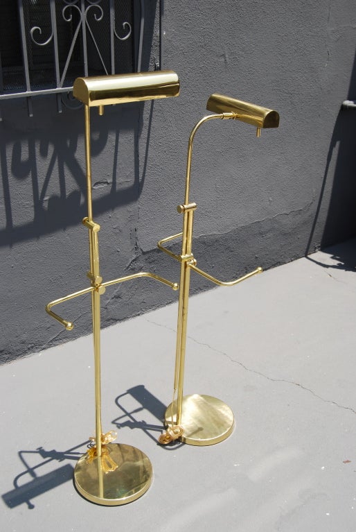 American Frederick Cooper Adjustable Easel Lamps in Brass
