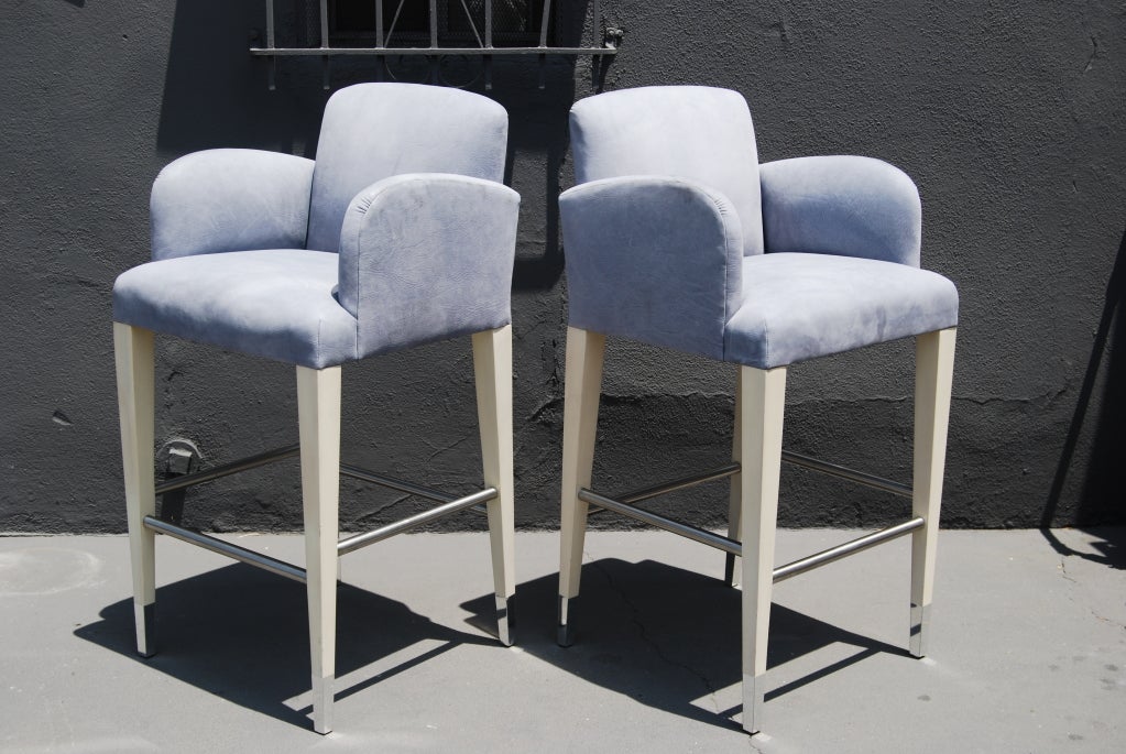 Donghia Barstools in Lavender Leather