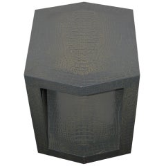 Vintage Karl Springer Green Lizard Side Table