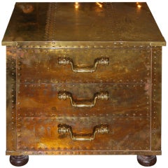 Sarreid Ltd Brass Clad 3 Drawer Chest