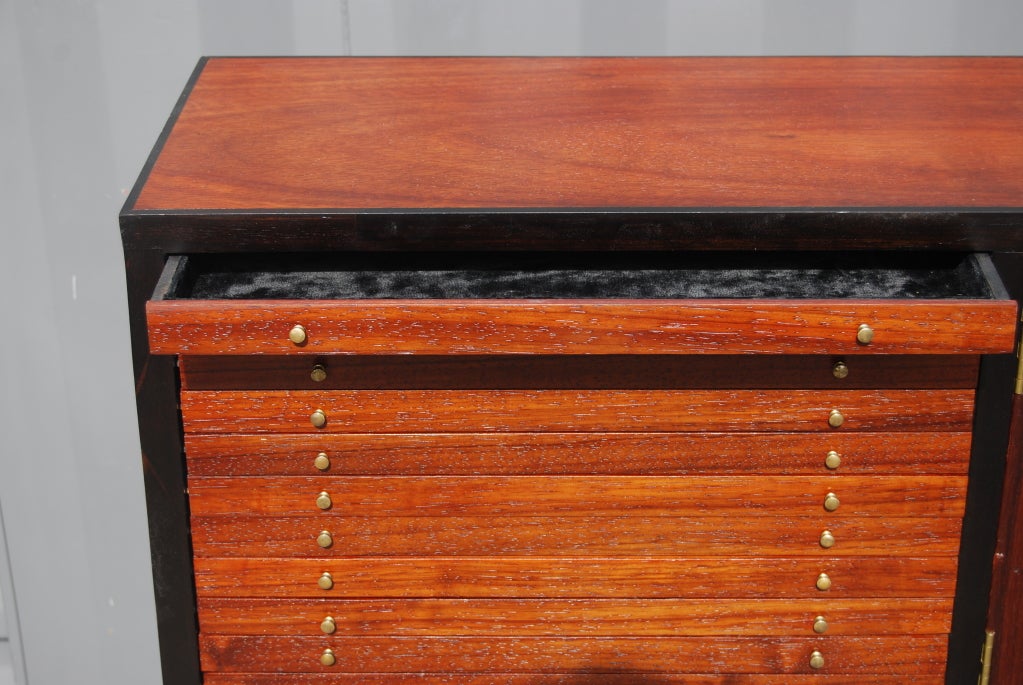 Scandinavian Modern Scandinavian Jewelry Chest in Rosewood with Ebony Trim For Sale