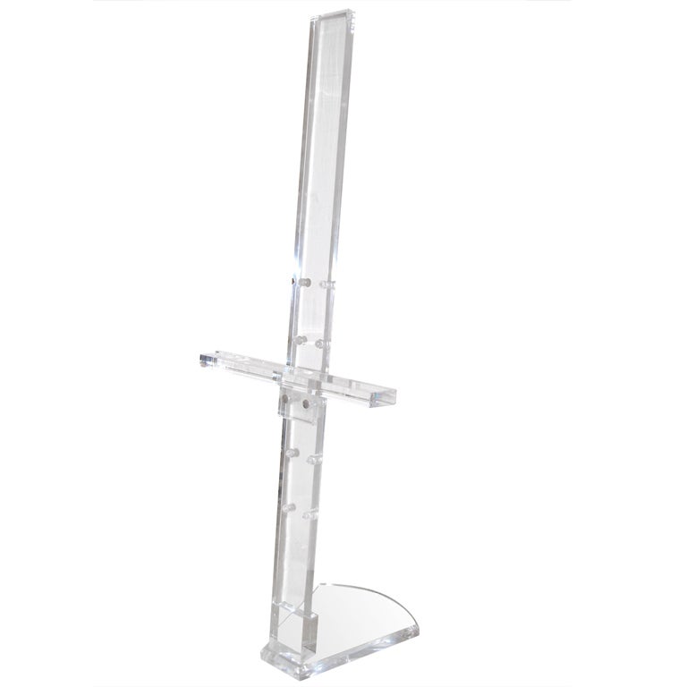 Large Clear Lucite Adjustable Tripod Floor Easel at 1stdibs