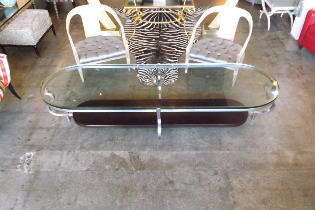 20th Century Tommi Parzinger Custom Oval Cocktail Table