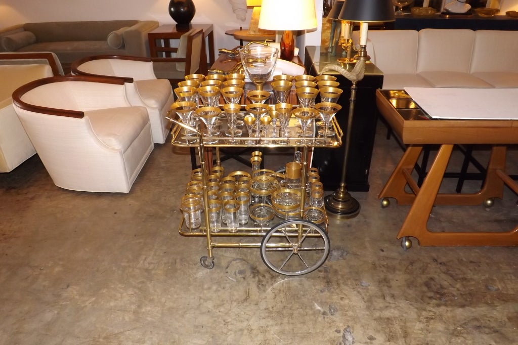 American Dorothy Thorpe Glassware In Gold-60 Pieces