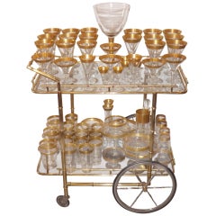 Dorothy Thorpe Glassware In Gold-60 Pieces