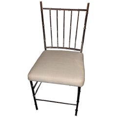 Italian Chrome Bamboo Chair with Silk Seat