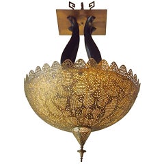 Vintage Art Deco Moroccan Pierced Chandelier