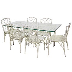 Hollywood Regency Style Faux Bamboo Patio Set
