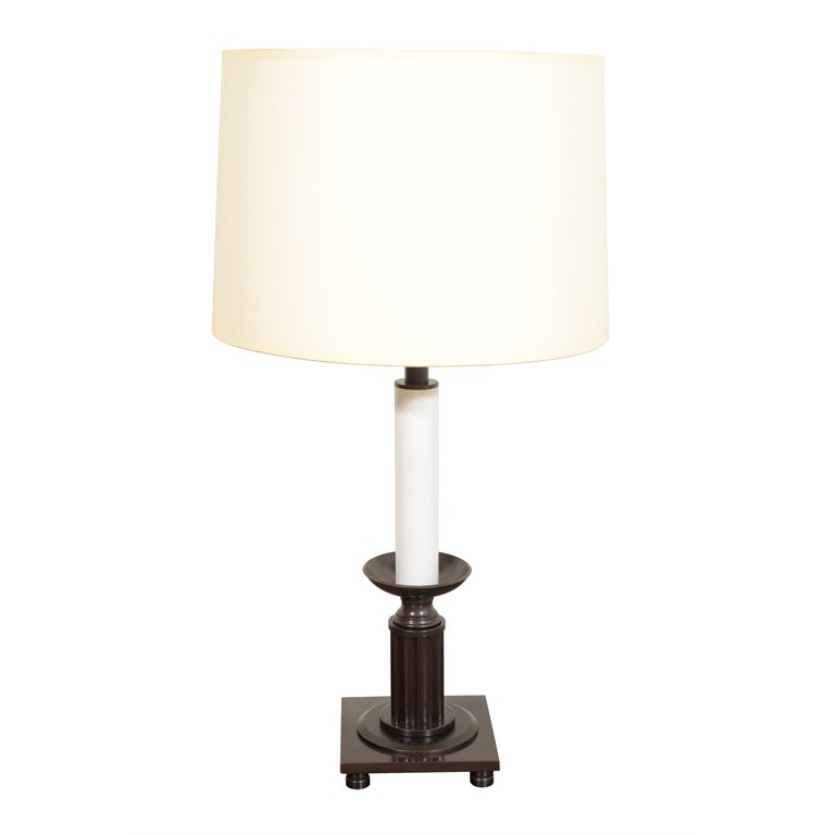 American Art Deco Candle Table Lamp For Sale