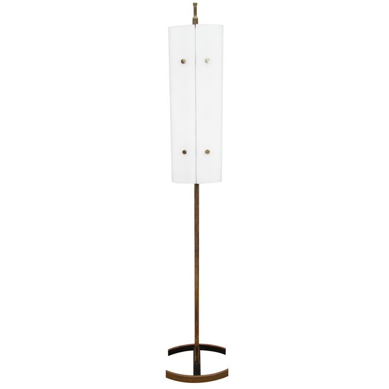 Arredoluce Bronze and Frosted Glass Floor Lamp
