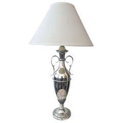 Sleek American Art Deco Nickel-Plated Urn-Form Lamp