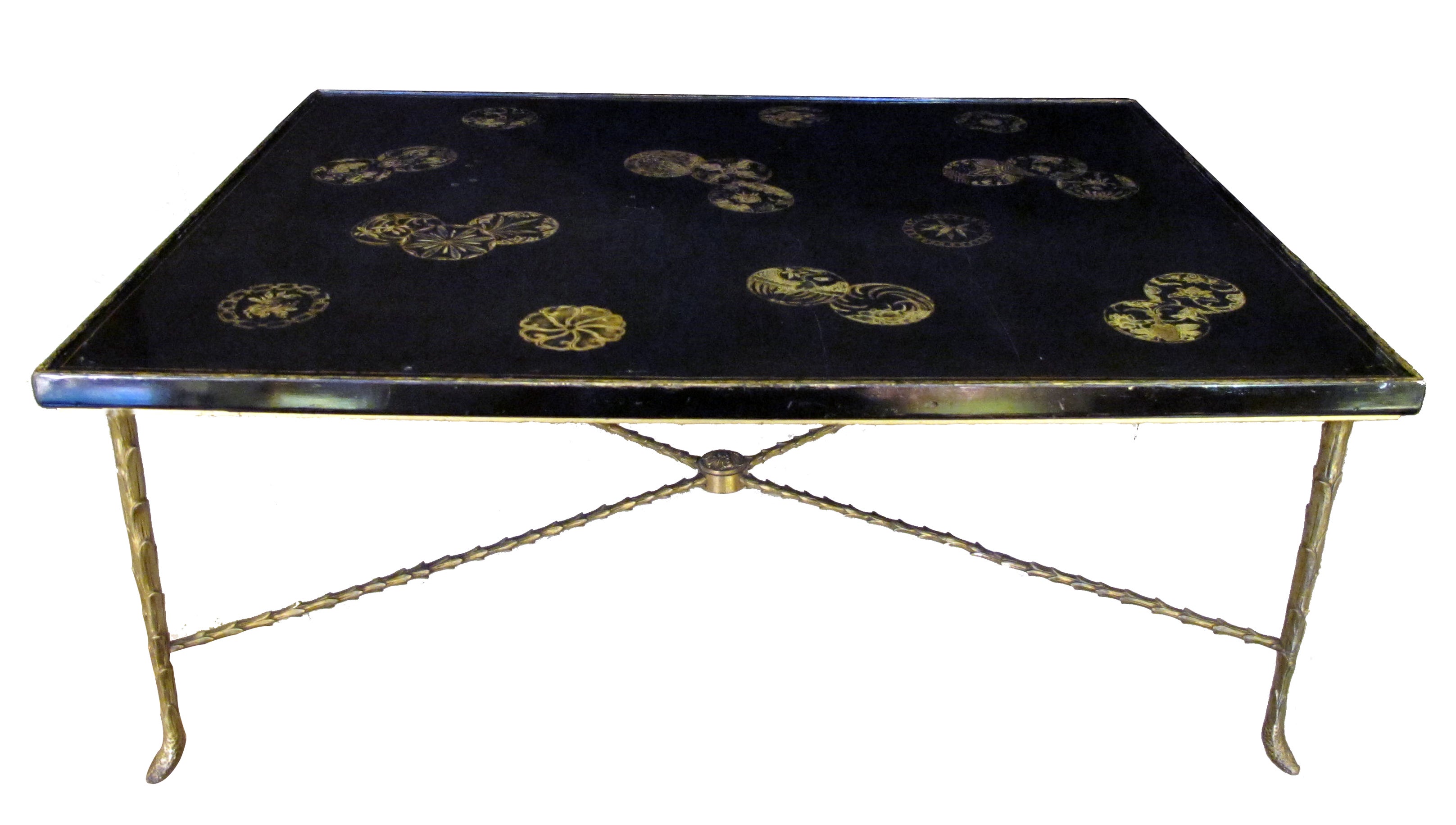 Rare French Cocktail Table with 18th Century Chinese Lacquered Top