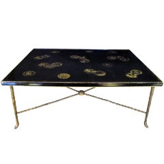 Rare French Cocktail Table with 18th Century Chinese Lacquered Top