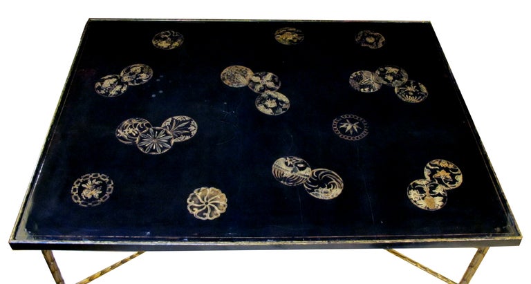 Rare French Cocktail Table with 18th Century Chinese Lacquered Top 2