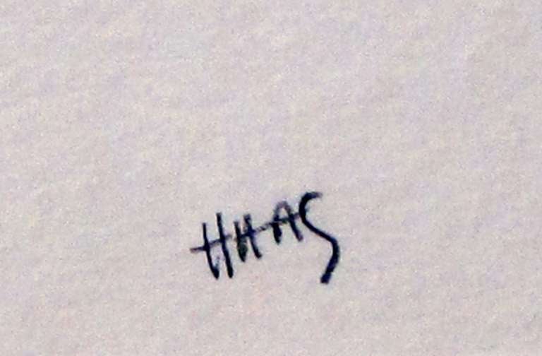 A Well-Designed Pair of American 1960's Geometric Abstract Watercolor Paintings by Hildegarde Haas