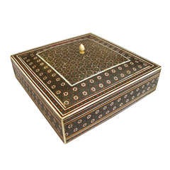 A Finely Executed Anglo-Indian 'Sadeli' Micro Mosaic Square Jewelry Box