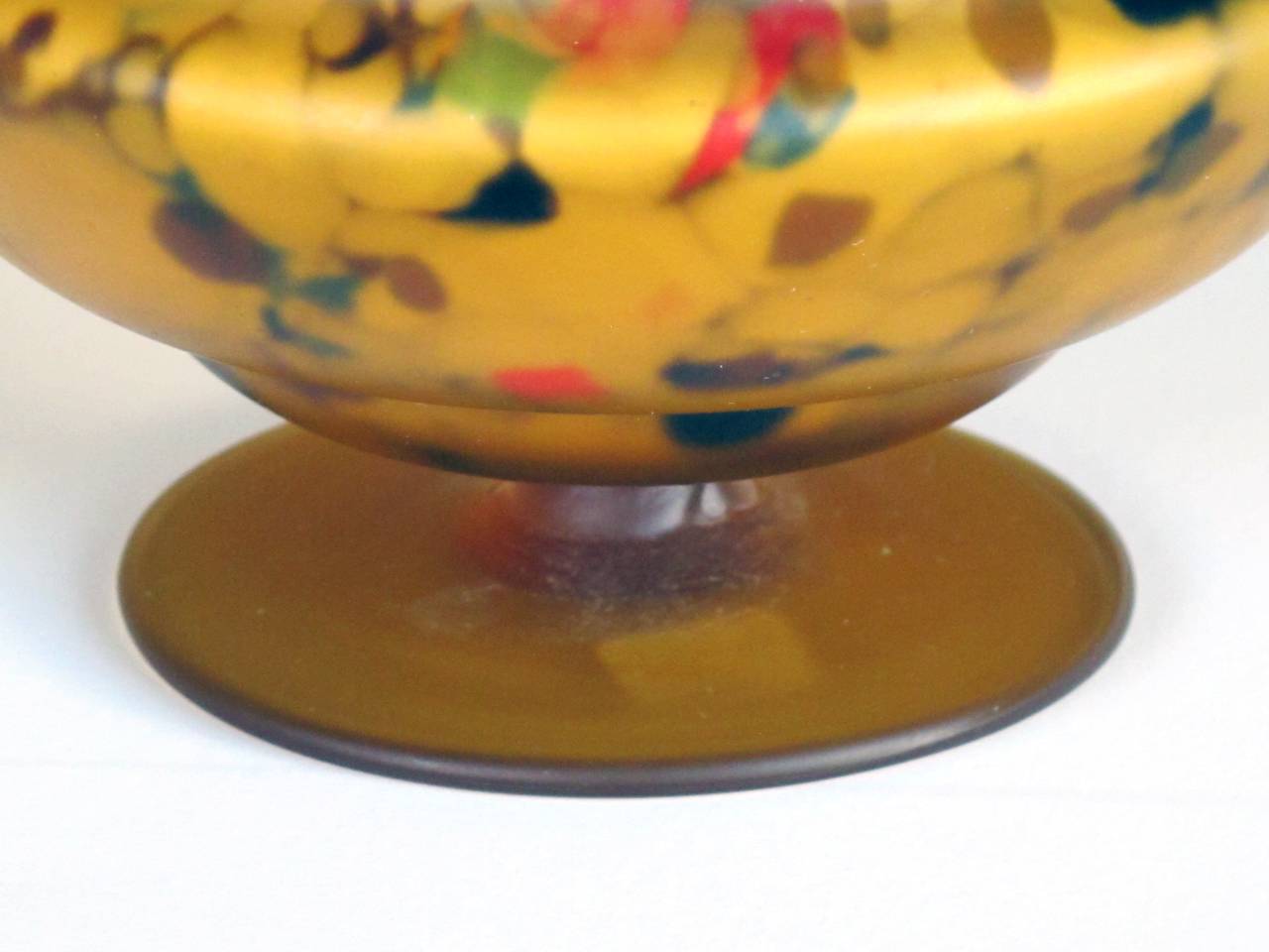 Mid-20th Century A Colorful English 1960's End-of-Day Glass Compote