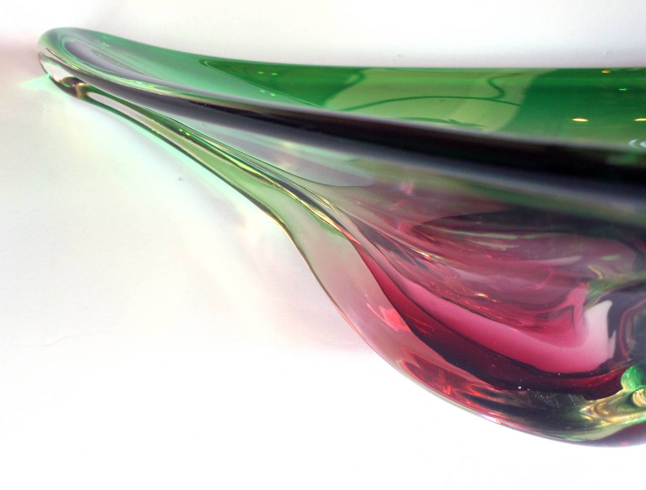 A Stunning Murano 1950's Alexandrite Art Glass Triangular-Form Bowl