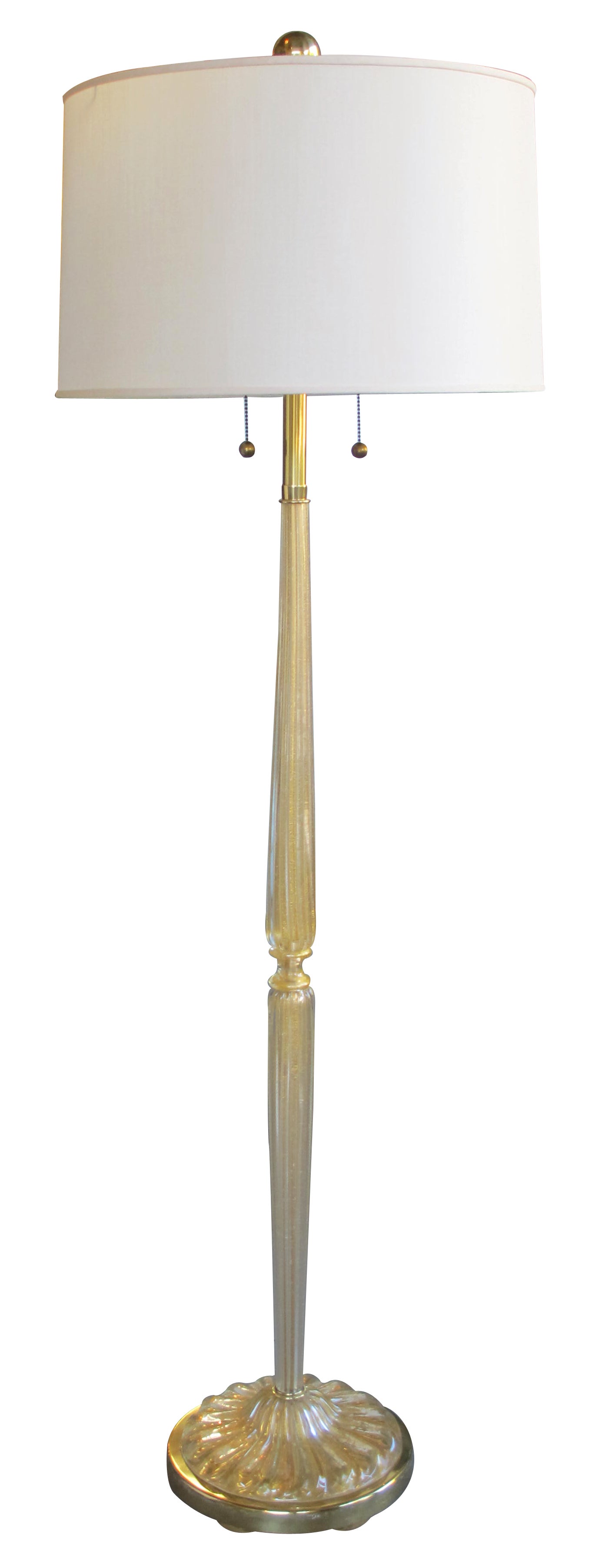 A Murano Gold Aventurine Art Glass Floor Lamp; by Marbro Lamp Co, Los Angeles