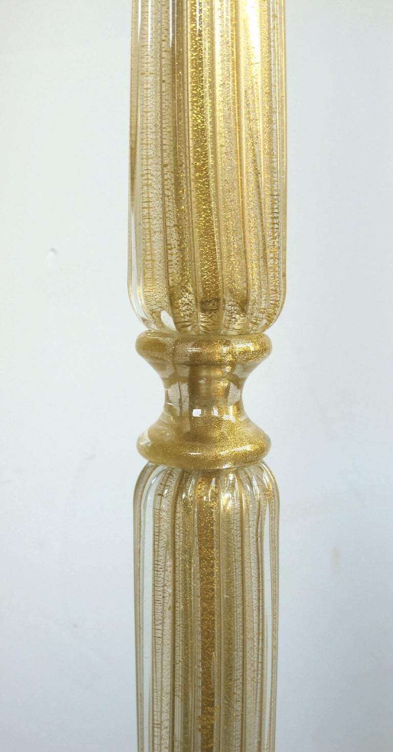 A Murano Gold Aventurine Art Glass Floor Lamp; by Marbro Lamp Co, Los Angeles 2