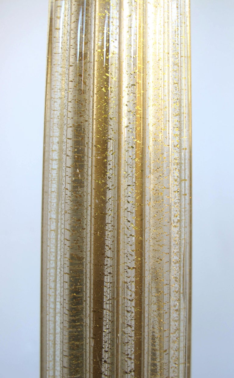 Mid-20th Century A Murano Gold Aventurine Art Glass Floor Lamp; by Marbro Lamp Co, Los Angeles