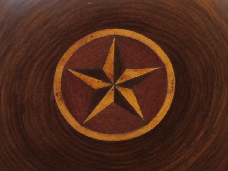Richly-Patinated English Rosewood Treenware Bowl with Inlaid Star Motif In Good Condition In San Francisco, CA