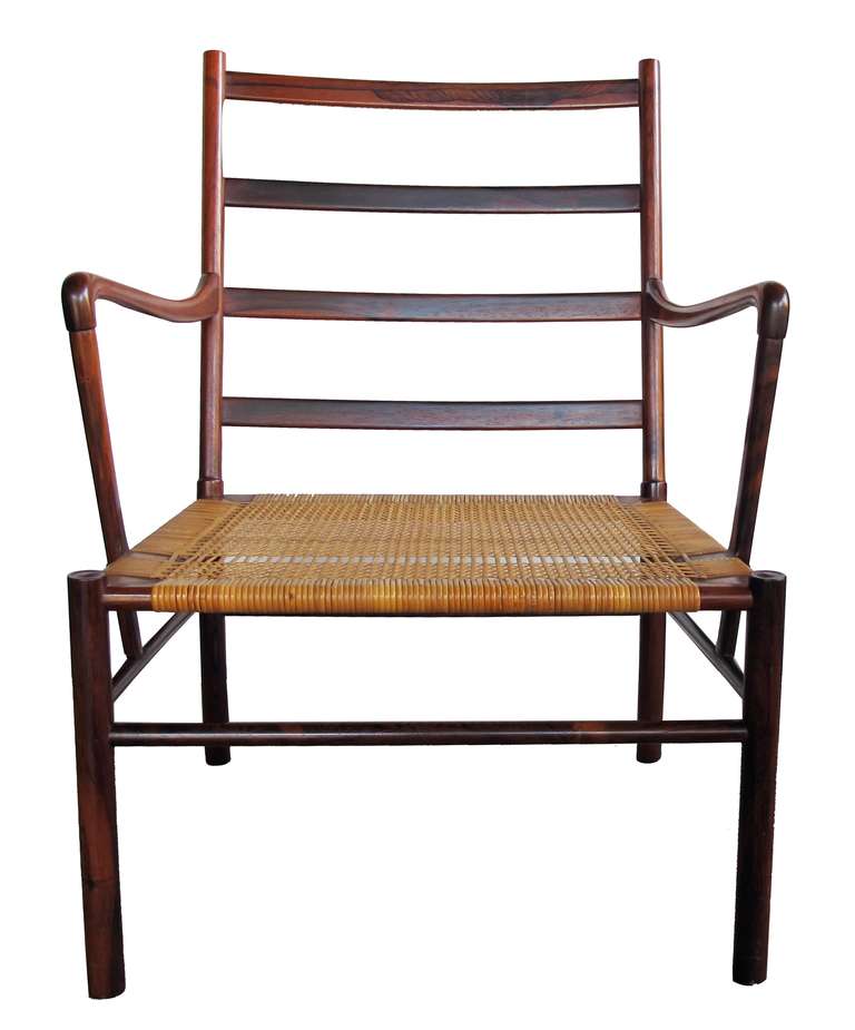 An Exceptional Pair of Danish 1950's Rosewood 'Colonial' Chairs; Designed by Ole Wanscher for P. Jeppesen, 1949 1