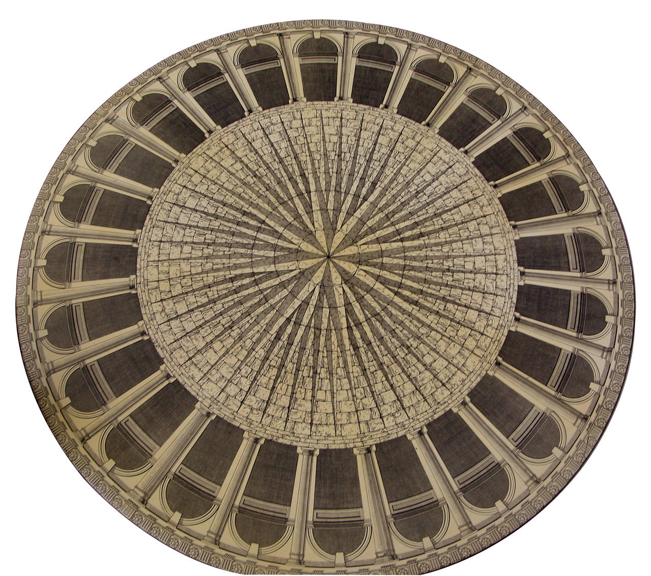 Fine Italian Mid-Century Circular Center Table by Piero Fornasetti In Good Condition In San Francisco, CA