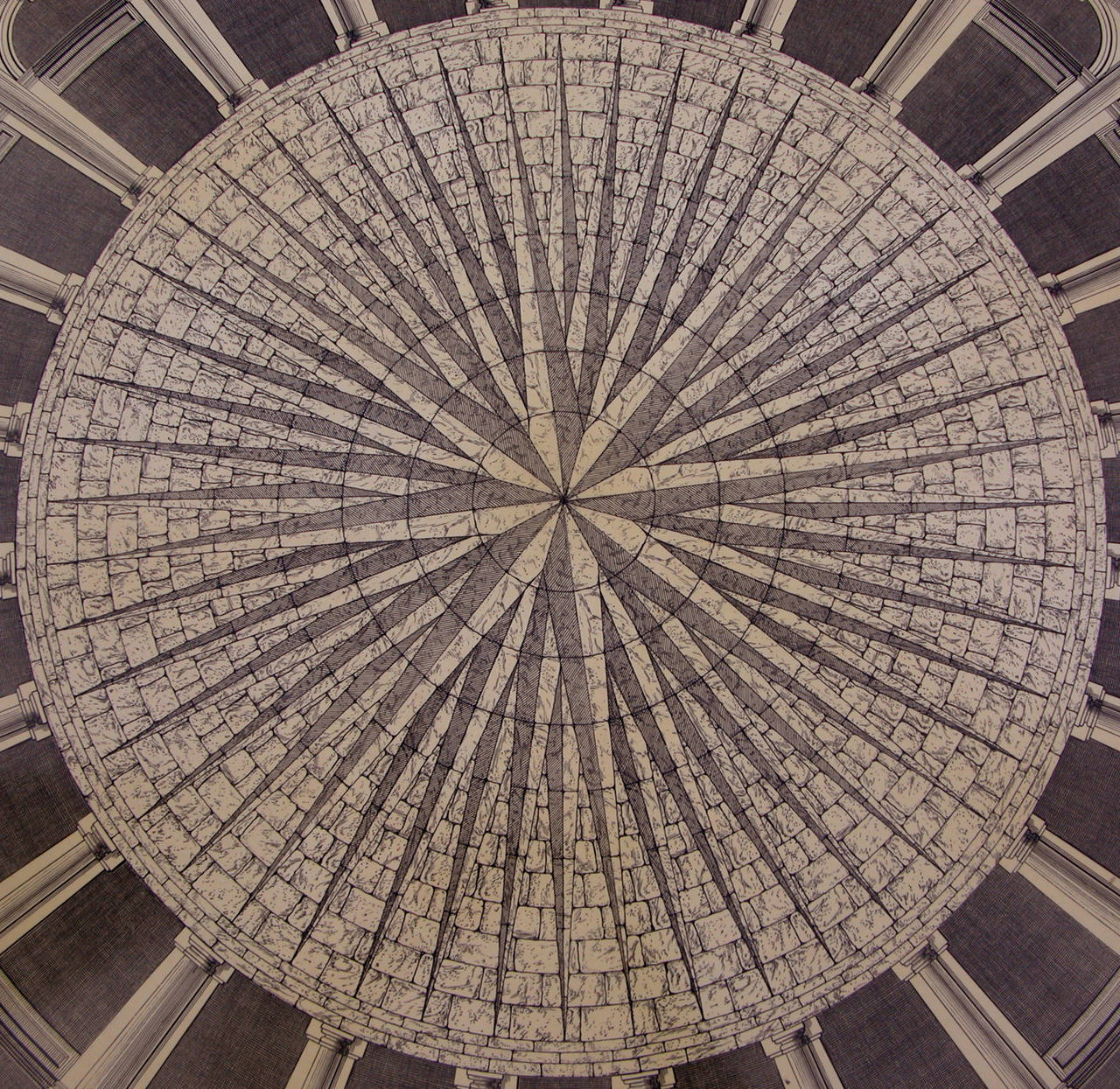 Mid-20th Century Fine Italian Mid-Century Circular Center Table by Piero Fornasetti