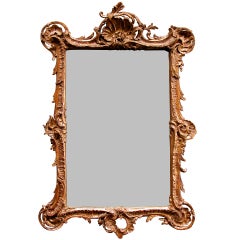 Exuberant French Louis XV Style Carved Giltwood and Plaster Rectangular Mirror 2